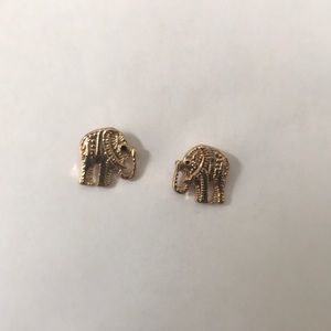 gold elephant earrings